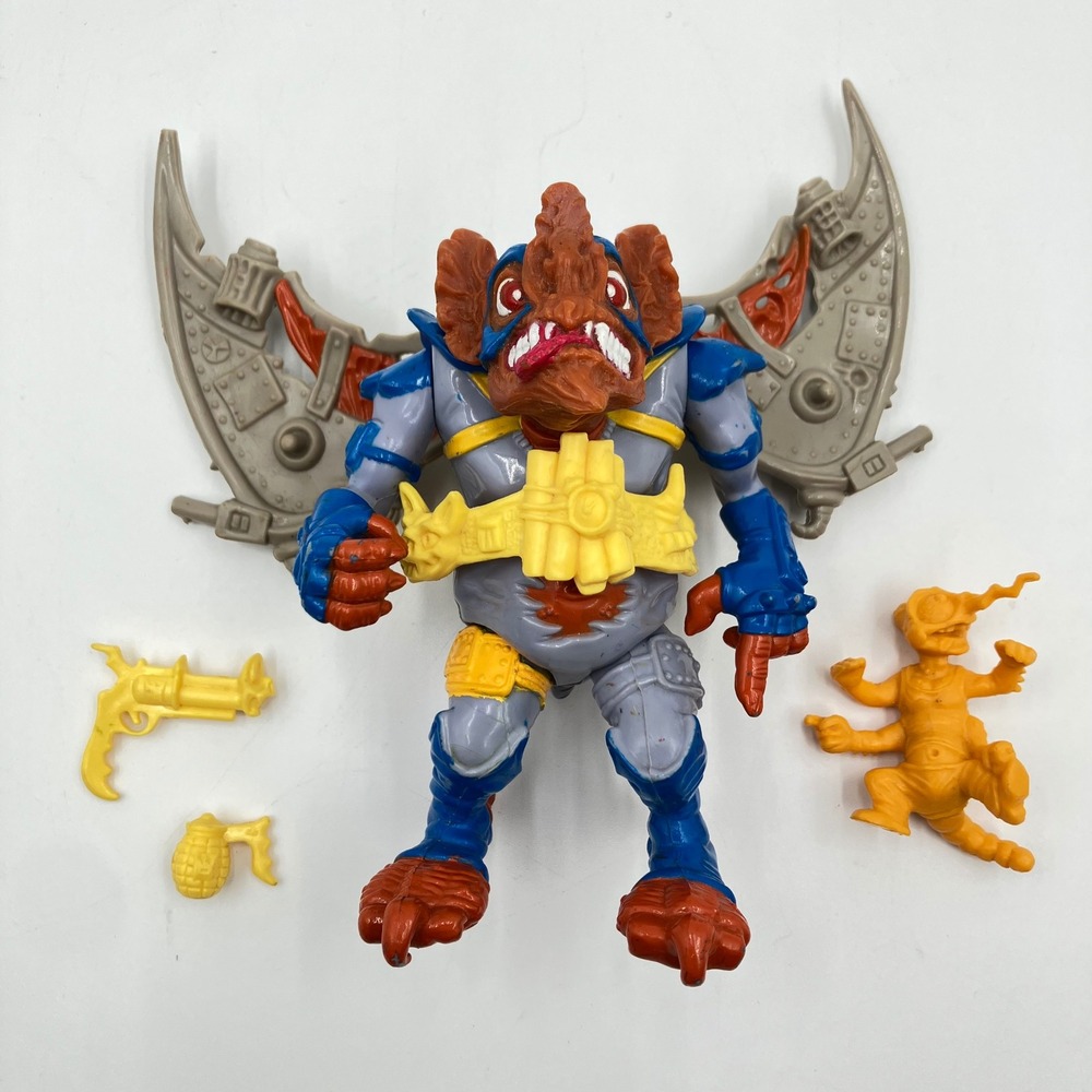 Vtg 1990 TMNT Wingnut & Screwloose Action Figure Set Accessories 100% COMPLETE